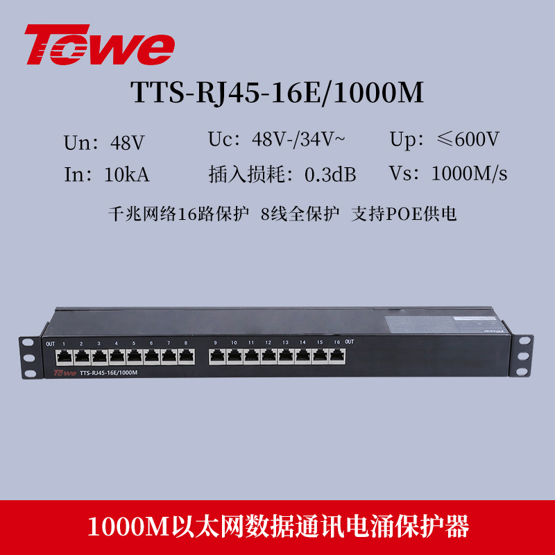 TTS-RJ45-16E-1000M 8线全保护