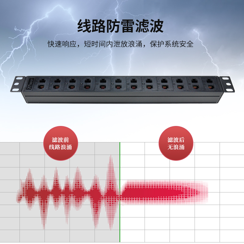 100M RJ45系列以太网络通讯线路电涌保护器 TTS-RJ45-E100/4S